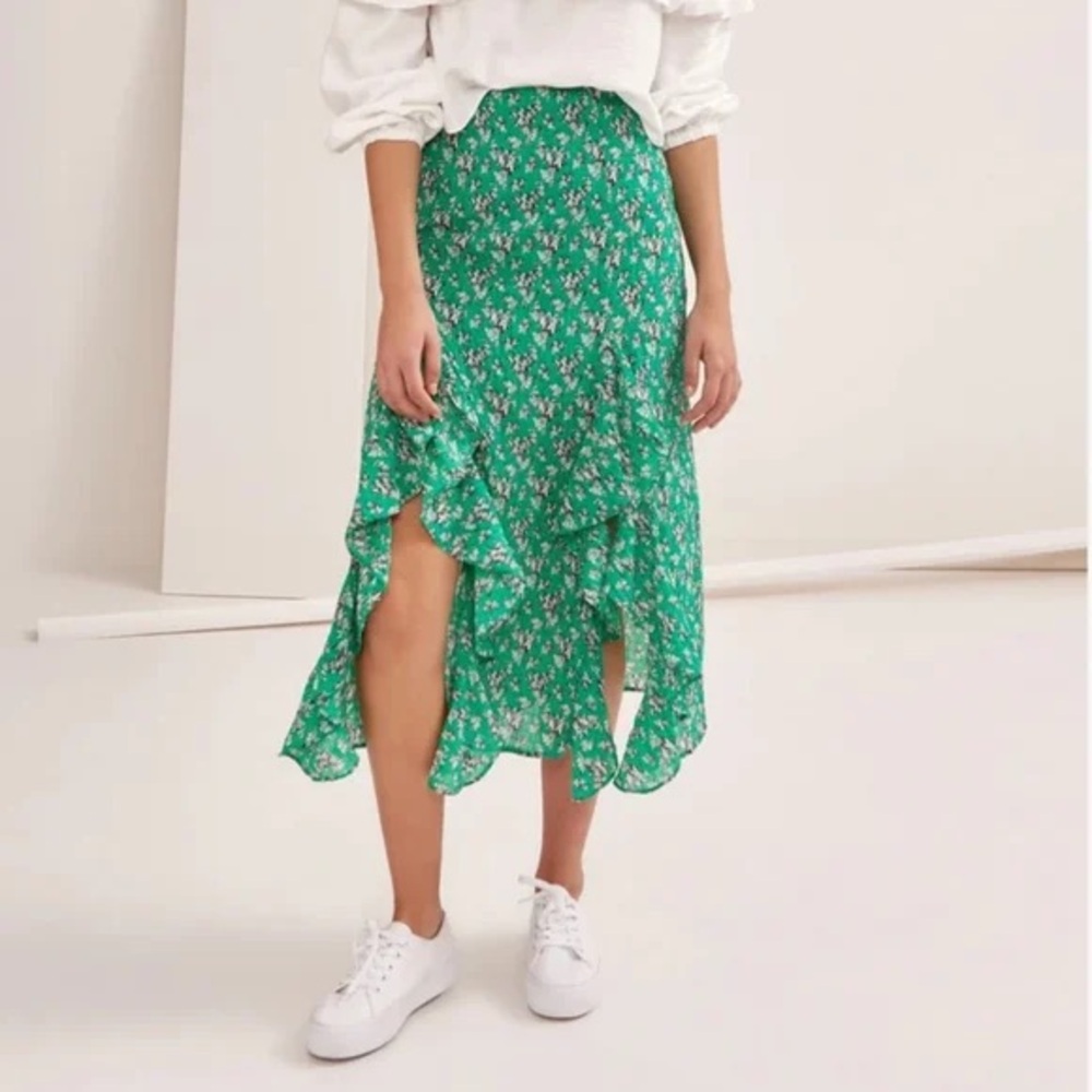 The Fifth Label Green Floral Midi Skirt